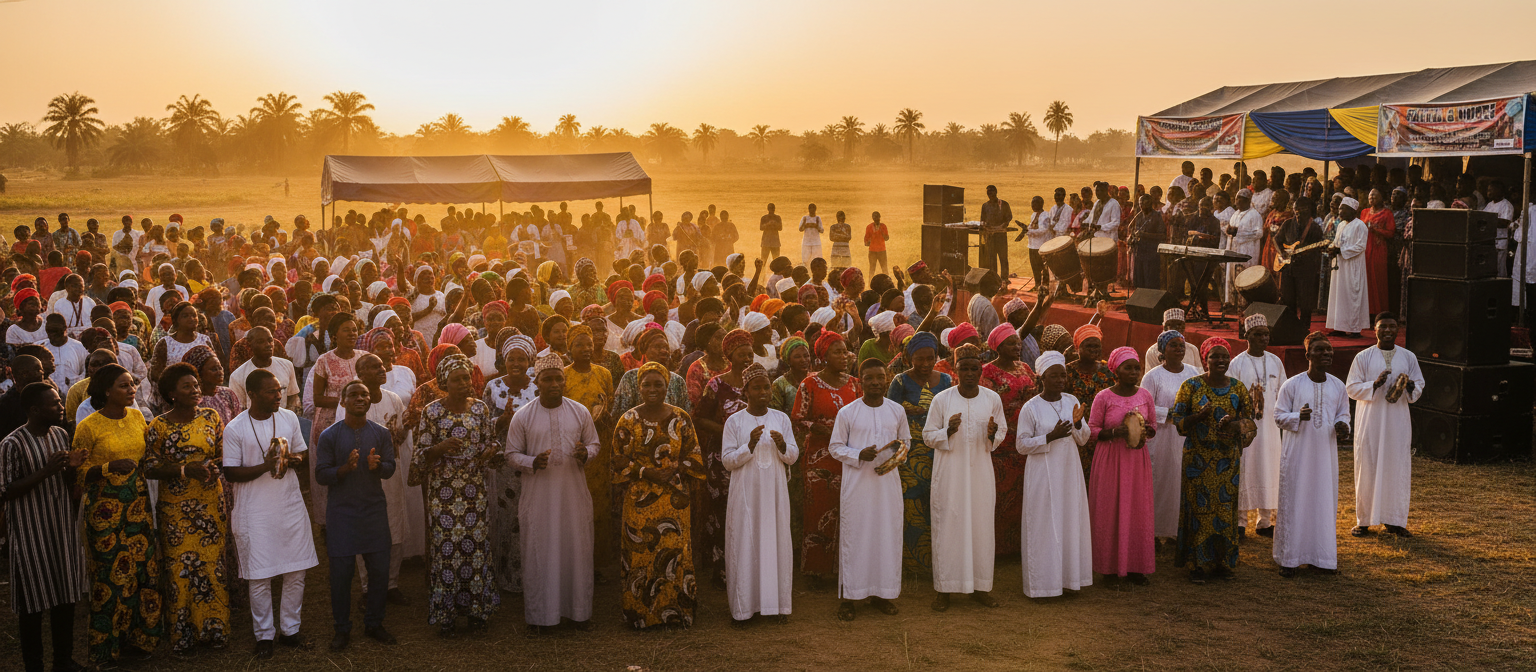 A Nigerian Christian community gathering